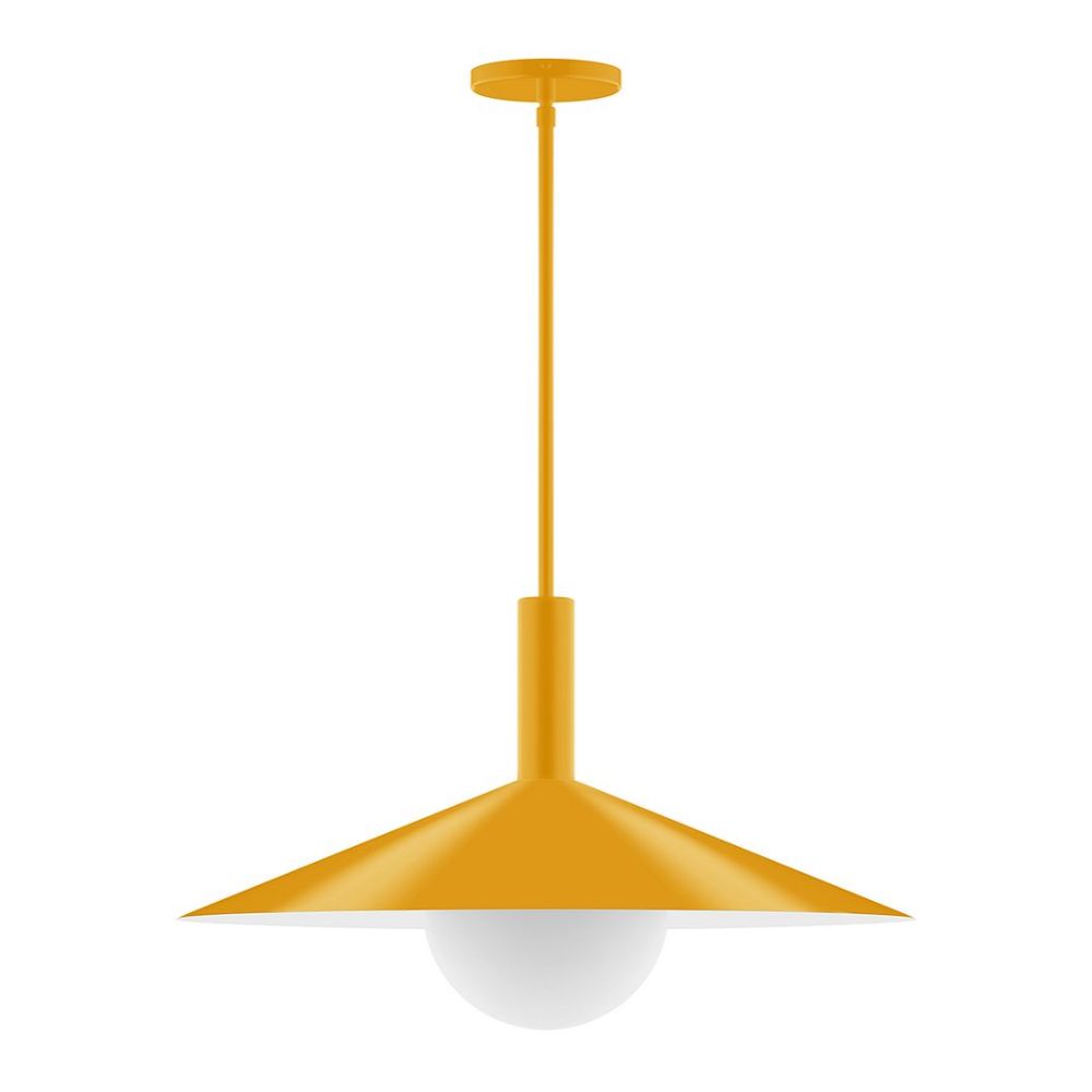 Montclair Lightworks STGX478-G15-21 24" Stack Shallow Cone Stem Hung Pendant Bright Yellow Finish